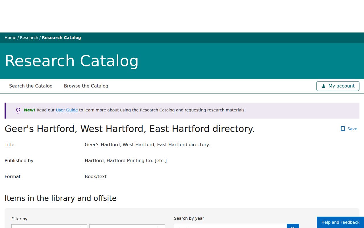Hartford County city directory Geer's Hartford catalog record at New York Public Library