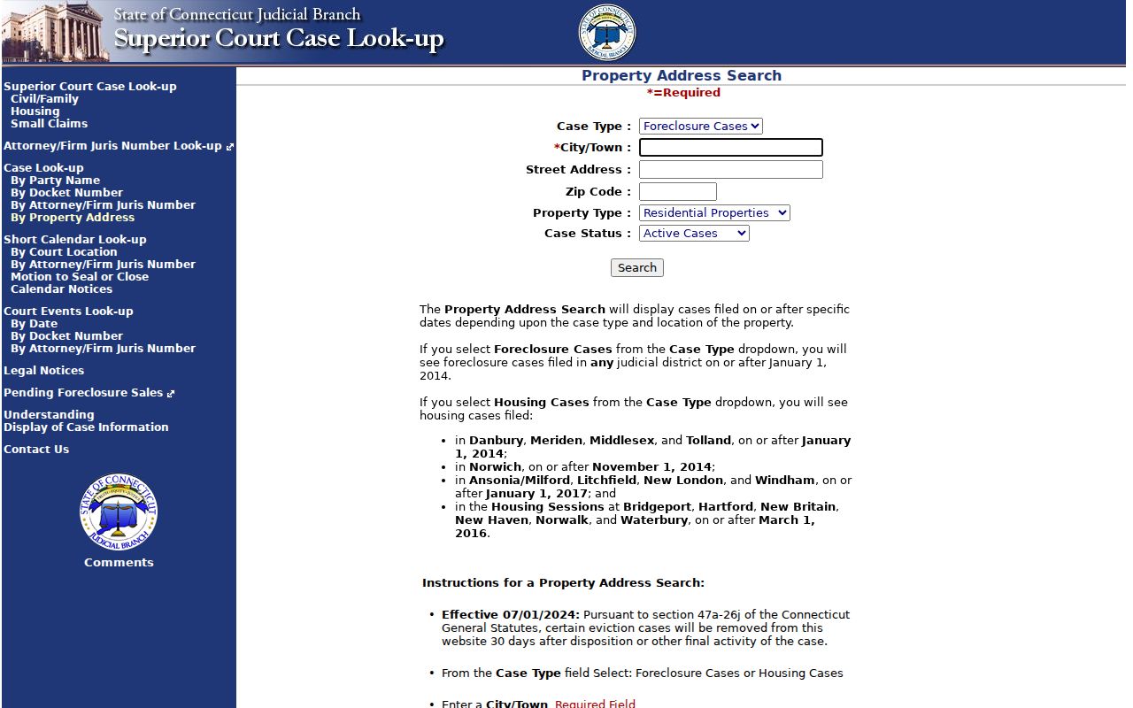 Hartford County resident lookup Connecticut civil property address search
